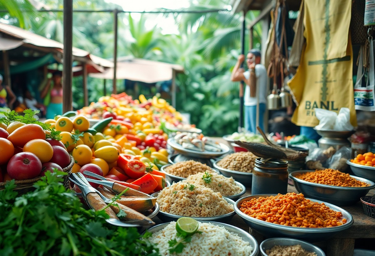 Belize market produce and spices