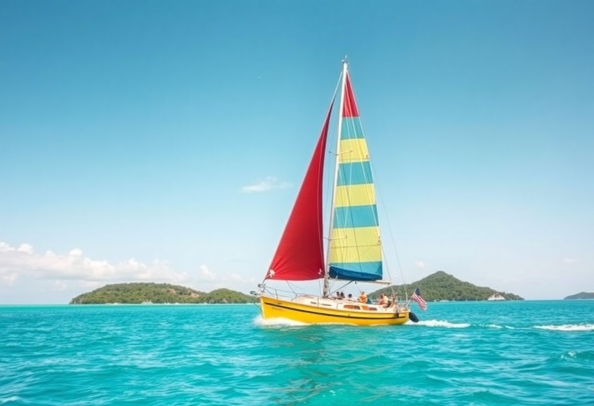 Boating near reef in Belize