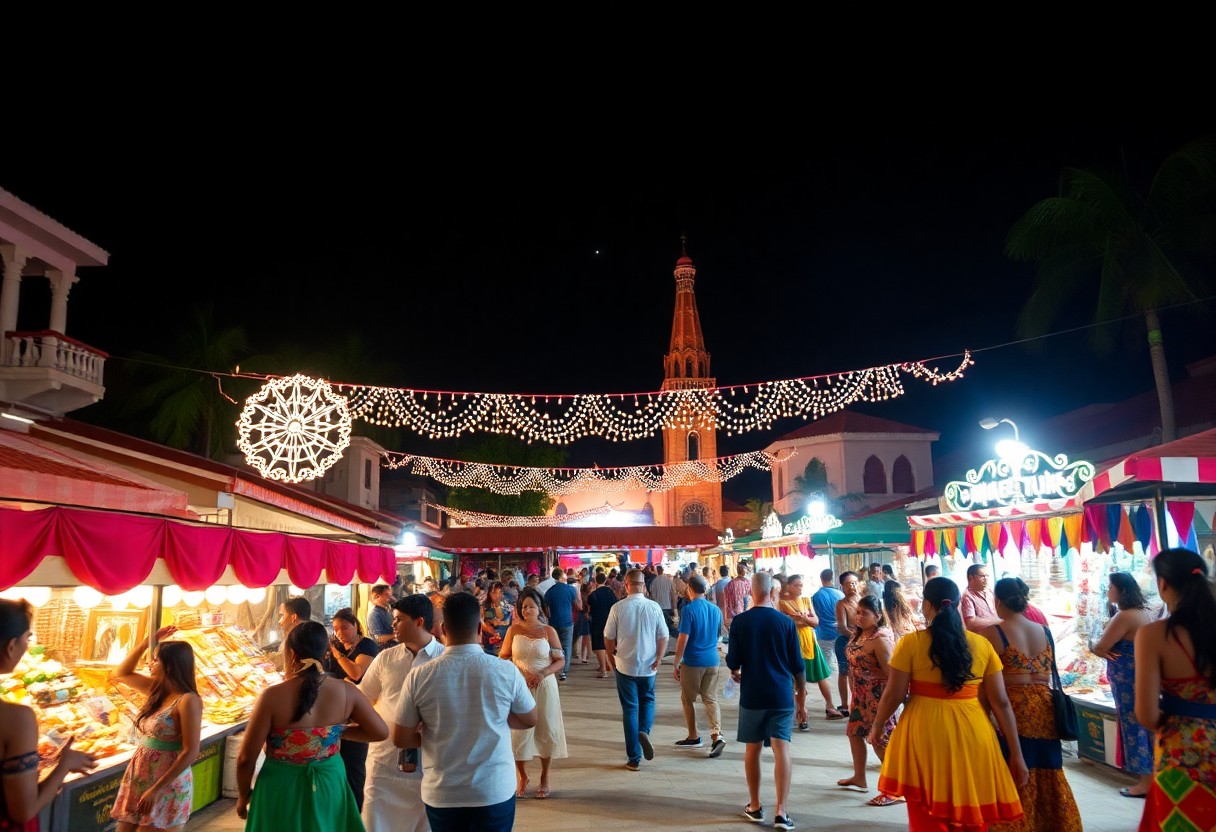 Night at the Plaza Caracol winter solstice