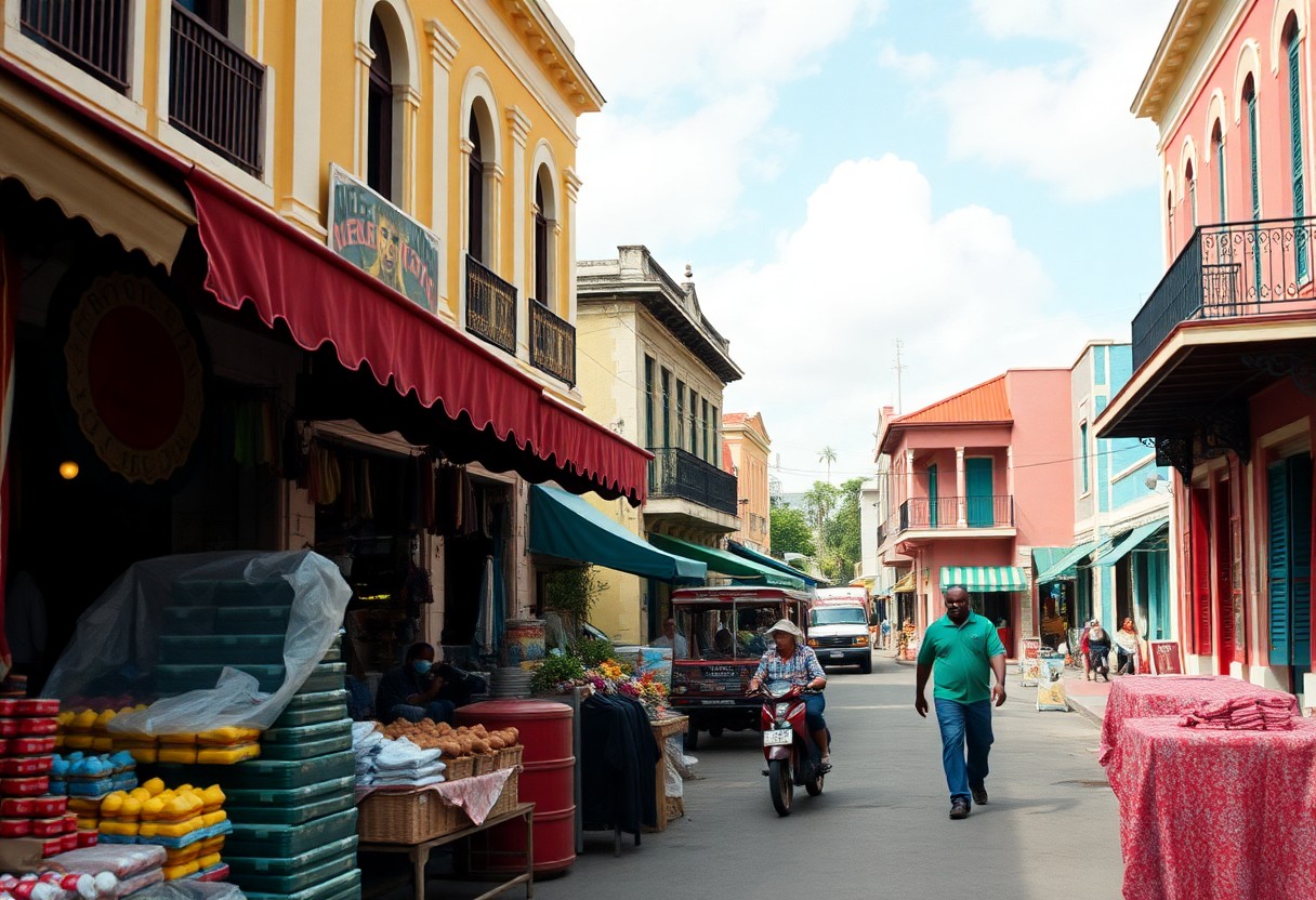 Belize City waterfront scene