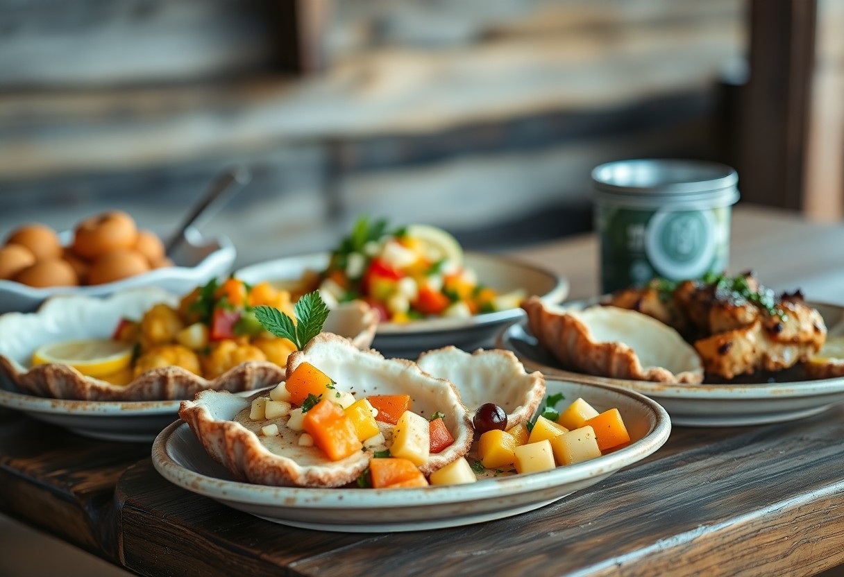 Conch fritters and stew