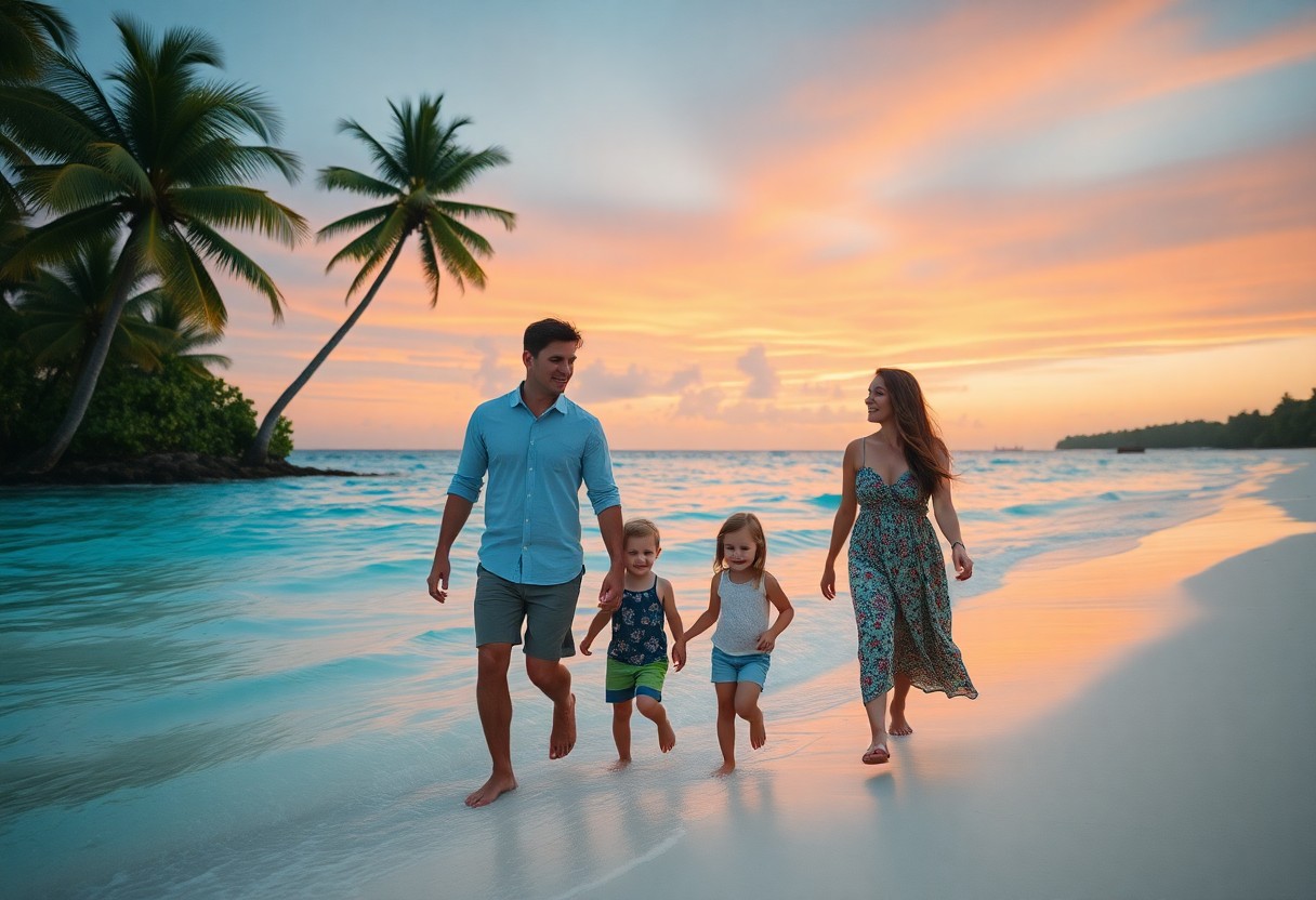 Family on Belize beach