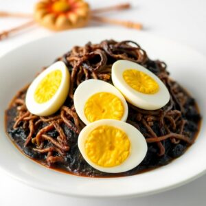 Bowl of Relleno Negro with tortillas