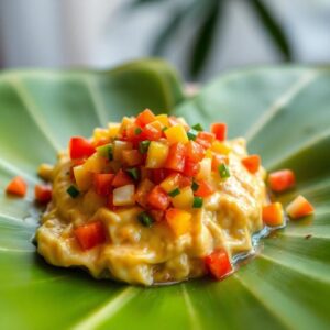 Darasa green banana tamales wrapped in banana leaves