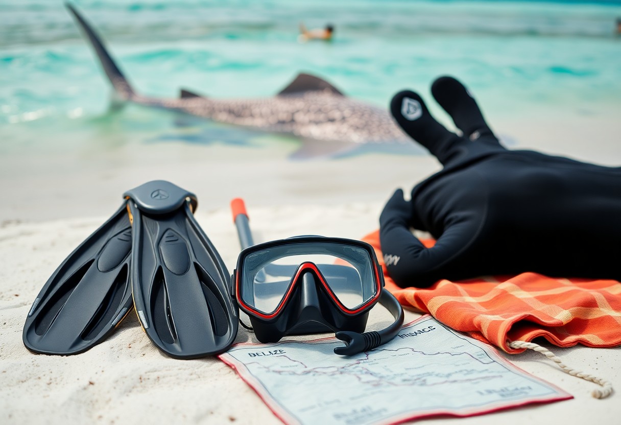 Snorkelers with whale shark Belize