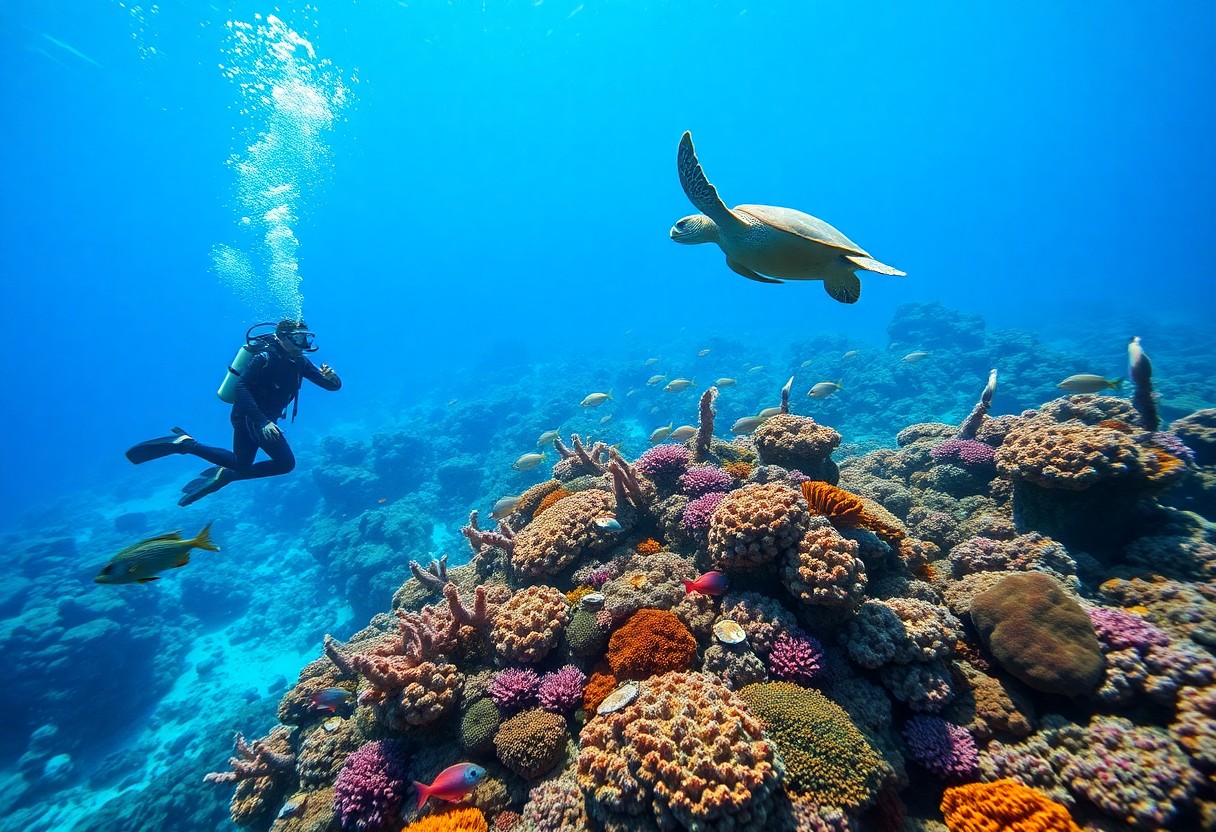 Snorkelers and rays
