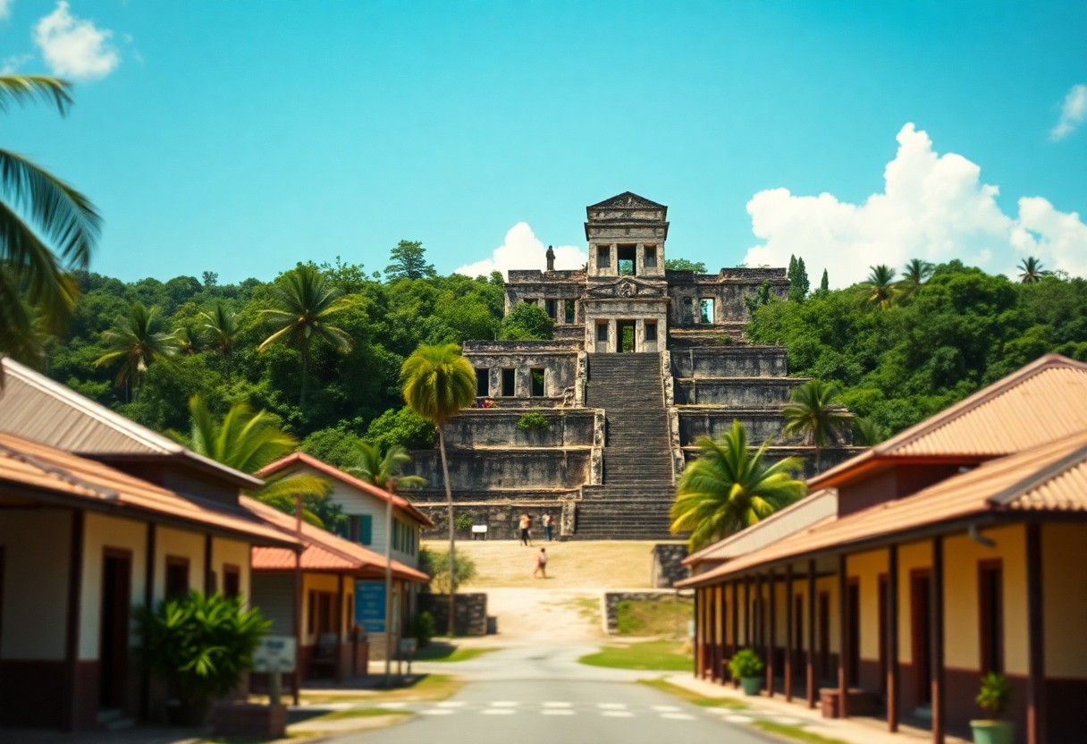Cahal Pech ruins overlooking San Ignacio