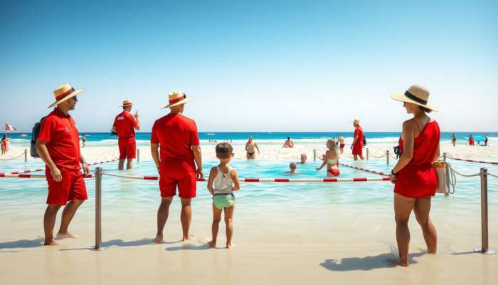Placencia beach safety, sun protection, and family-friendly beach setting